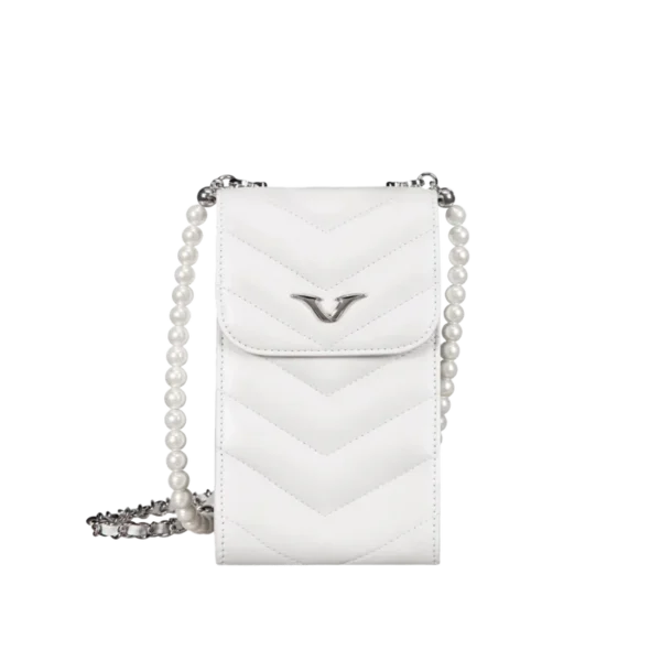 VERTU WHITE AND BLACK PEARL CHAIN BAG - Image 3