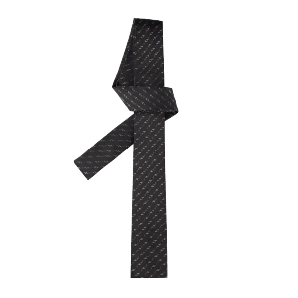 MONOGRAM SKINNY TIE FOR MEN BLACK