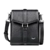 BUSINESS CROSSBODY LEATHER MINI COURIER & MESSENGER BAG FOR MEN BLACK