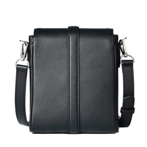 BUSINESS CROSSBODY LEATHER MINI COURIER & MESSENGER BAG FOR MEN BLACK - Image 4