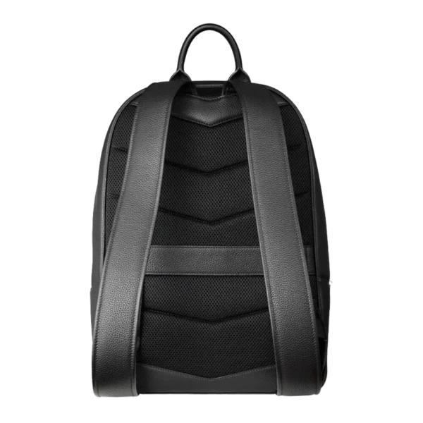 LEATHER ANTI THEFT FINGERPRINT LOCK BACKPACK BLACK - Image 2