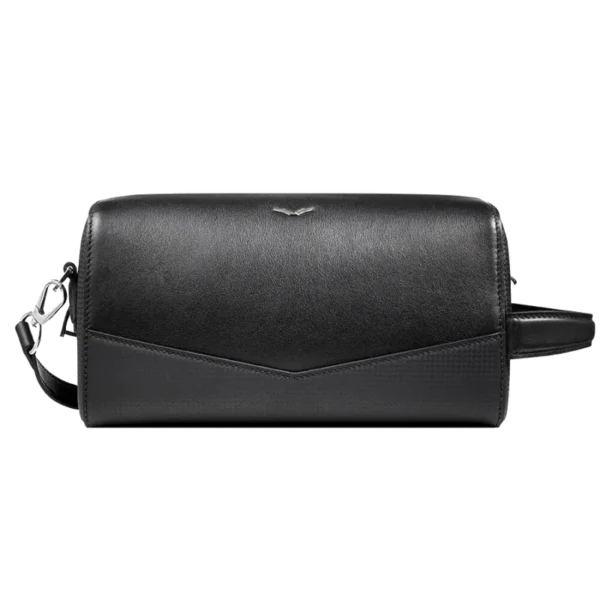 BLACK CROSSBODY LEATHER BAG MEN & WOMEN