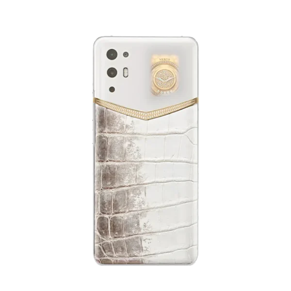 IVERTU HIMALAYA ALLIGATOR SKIN HAPPY 5G PHONE 18K GOLD & DIAMONDS