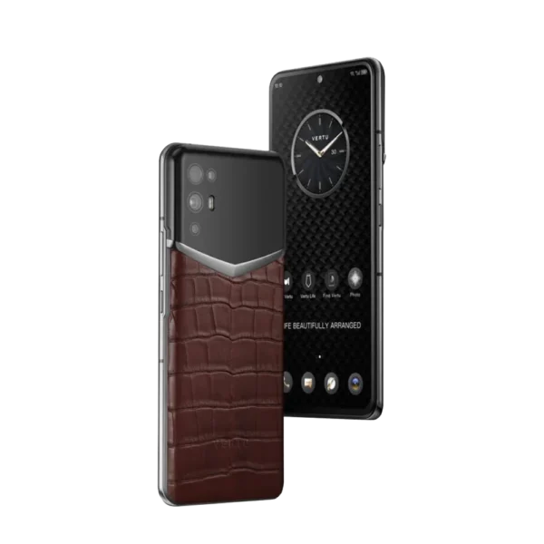 IVERTU ALLIGATOR SKIN 5G PHONE AMBER BROWN - Image 2