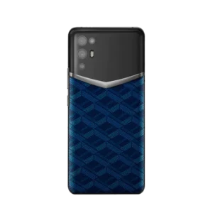 IVERTU MONOGRAM CANVAS LEATHER 5G PHONE C BLUE