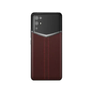 IVERTU STITCHED CALFSKIN 5G PHONE -BURGUNDY RED