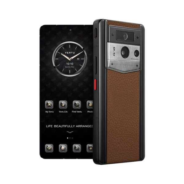 METAVERTU 2 CALFSKIN WEB3 AI PHONE C CARAMEL BROWN(SILVER CASE)