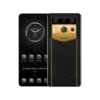 METAVERTU 2 LUXURY CUSTOM-MADE GOLD RADIANT BLADE EDITION WITH BLACK INK CALFSKIN WEB3 AI PHONE BLACK