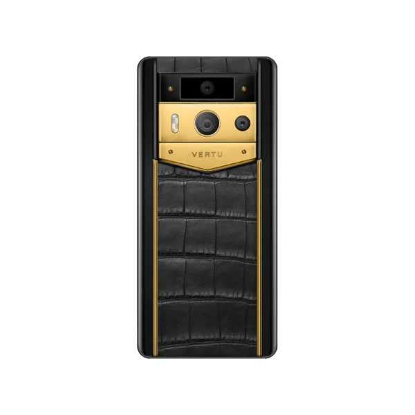 METAVERTU 2 LUXURY CUSTOM-MADE ALLIGATOR SKIN WEB3 AI PHONE C GOLD AND BLACK - Image 2