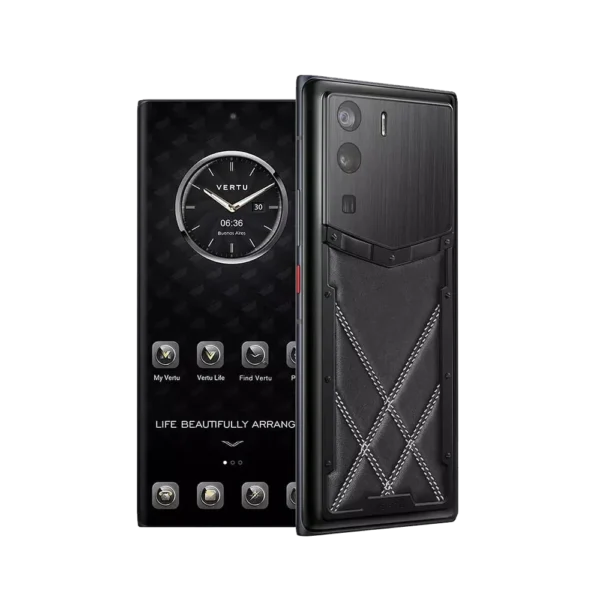 METAVERTU STITCHING CALFSKIN 5G WEB3 PHONE SET C BLACK