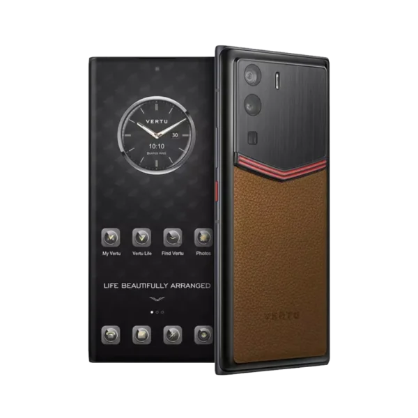 METAVERTU ENAMELED CALFSKIN 5G WEB3 PHONE C BROWN