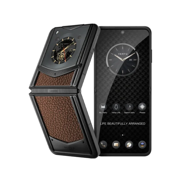 VERTU? IRONFLIP CALFSKIN SERIES-CARAMEL BROWN