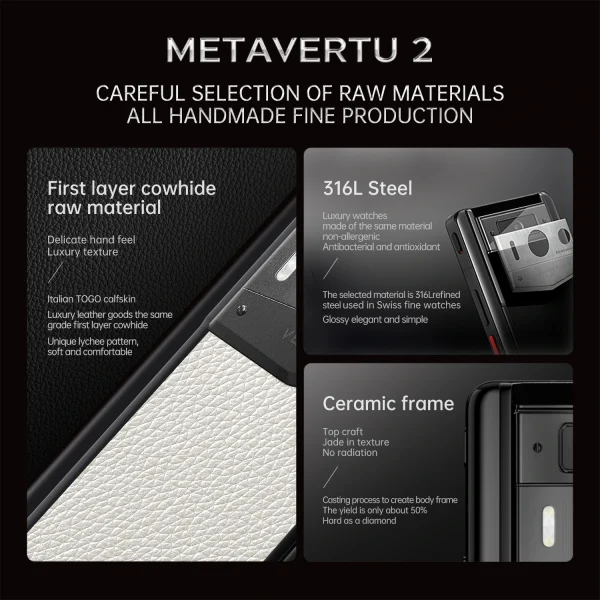 METAVERTU 2 WHITE CALFSKIN WEB3 AI PHONE PINK (SILVER CASE) - Image 2