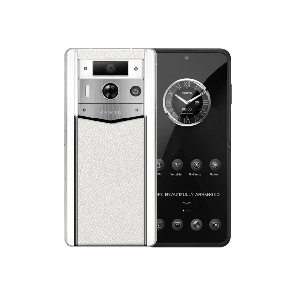 METAVERTU 2 WHITE CALFSKIN WEB3 AI PHONE ?WHITE (SILVER CASE)