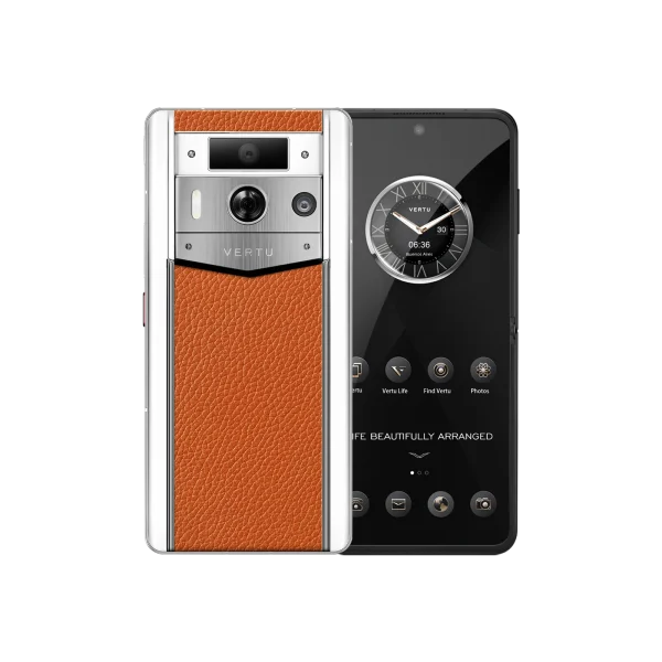 METAVERTU 2 WHITE CALFSKIN WEB3 AI PHONE ORANGE (SILVER CASE)