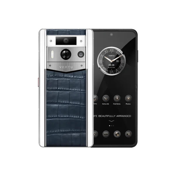 METAVERTU 2 WHITE ALLIGATOR SKIN WEB3 AI PHONE AMBER (SILVER CASE)